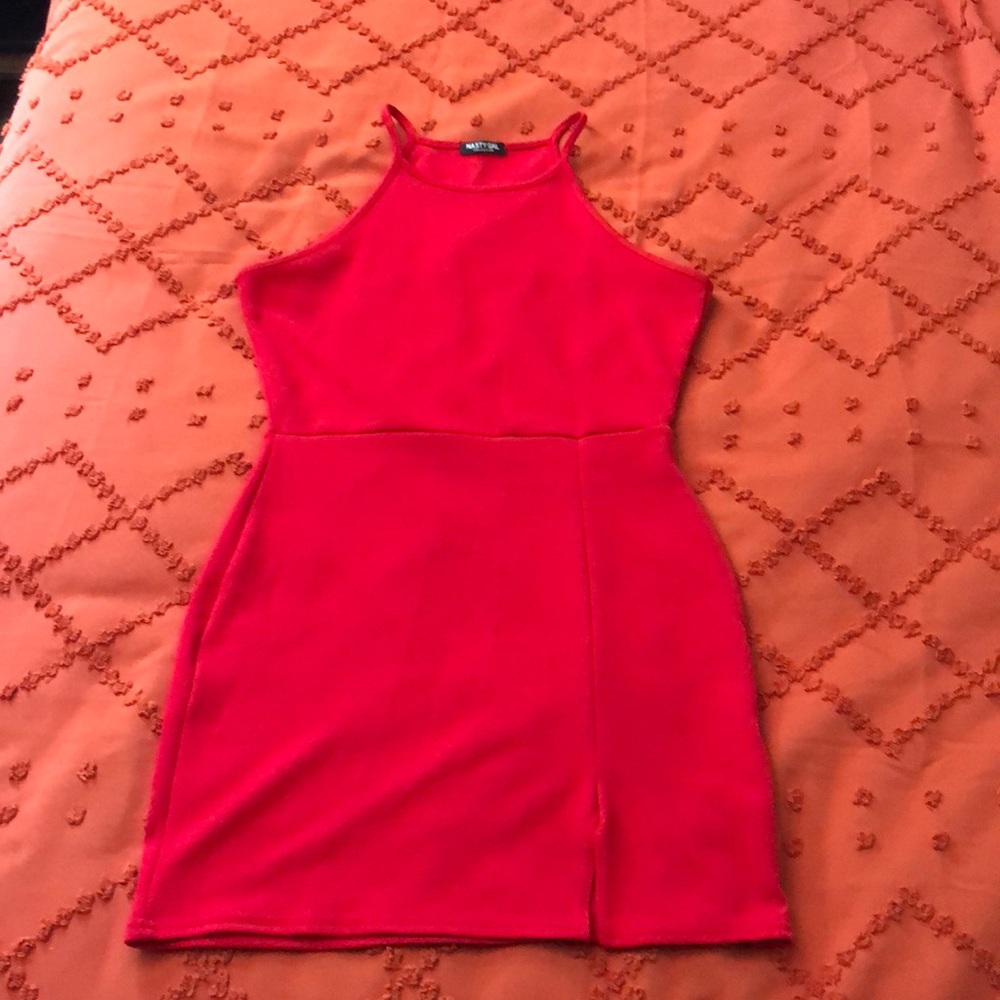 Nasty Gal red bodycon dress